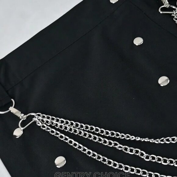 Traditional Scottish Cargo Kilt Utility Knee length skirts with Silver Chains - Picture 9 of 12